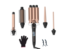 Set De Cabelos 5 Em 1: Curlador, Chapinha, Ondulador, Ptc, Lcd, Regulagem De Temperatura, Ferramenta De Estilo Capilar
