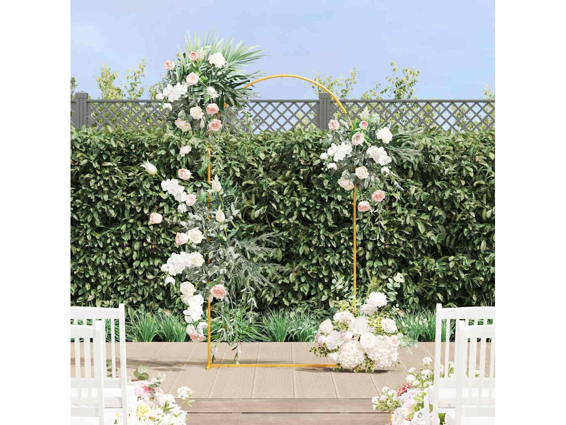 Vidaxl Arco De Casamento Ouro 100 X 39 X 200 Cm Aço