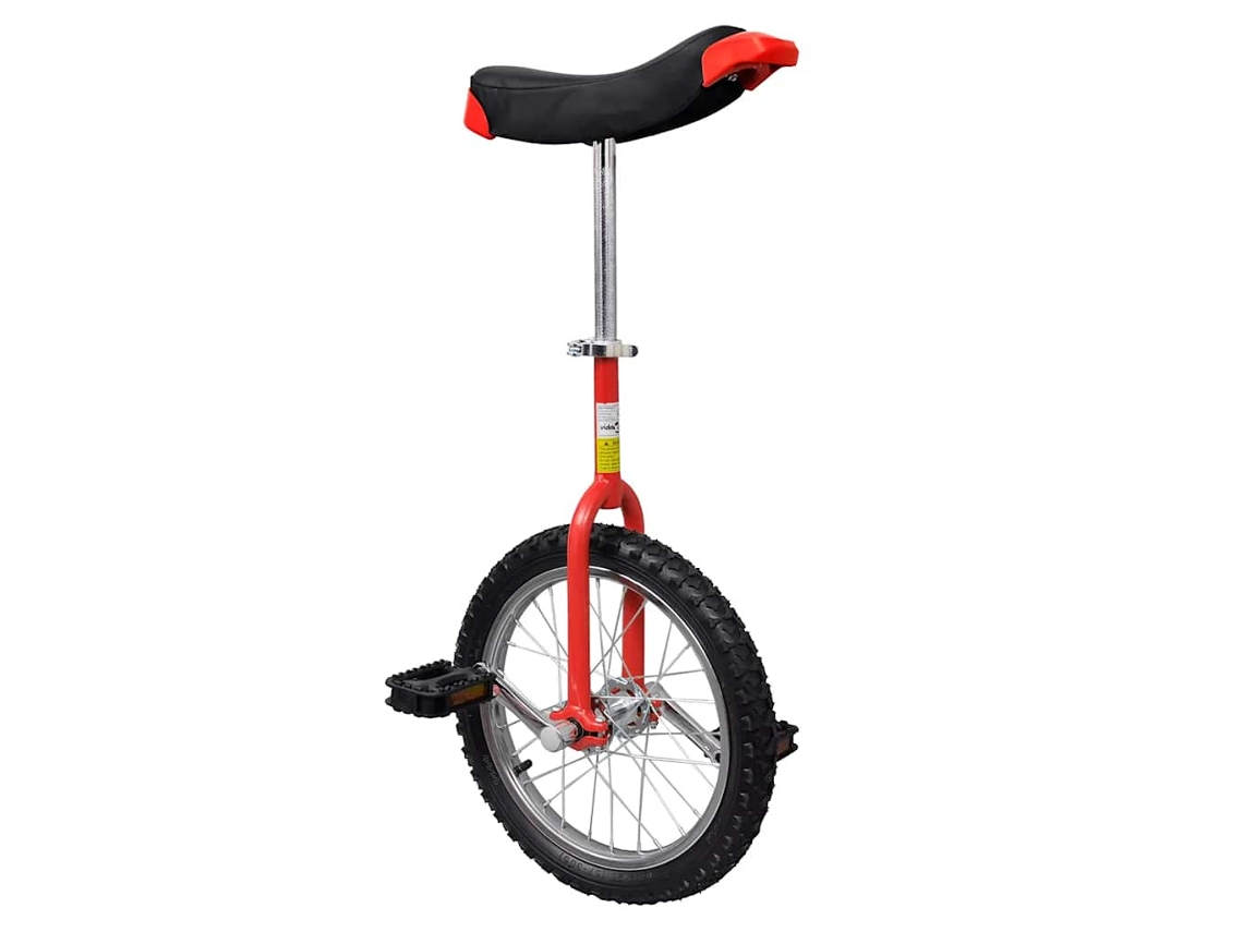 vidaXL Monociclo ajustável vermelho 40,7 cm (16 ")