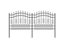 Conjunto 1 Cerca Para Jardim Vidaxl Cinzento Aço Revestido A Pó (240 X 140 Cm)