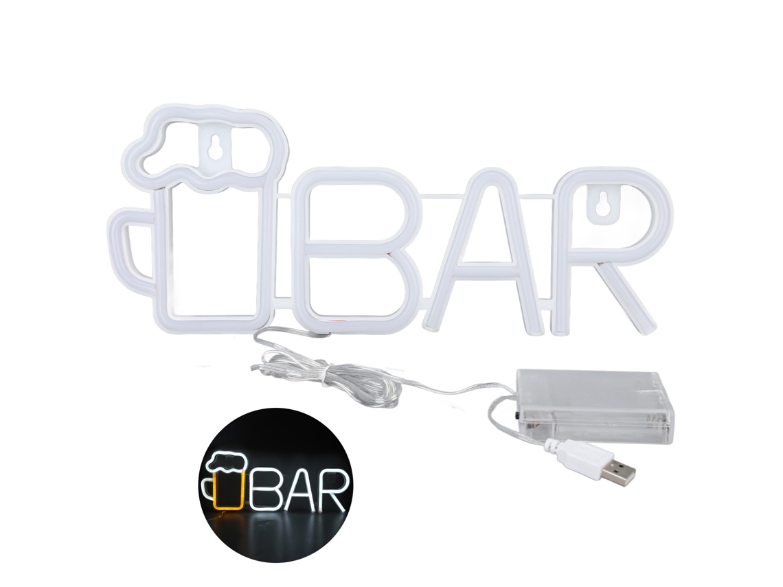 Letreiro de Led Neon em Formato de Bar, Alimentado por Usb Ou Bateria, Alta Segurança CHABERLU