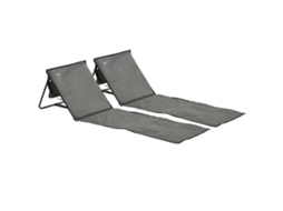2 Esteiras Praia Dobráveis Ajustáveis Aço Oxford 142x51x40cm