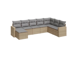 Garden Sofa Set, Garden Sofa Sets Vidaxl Bege Rattan / Vime (n/a)