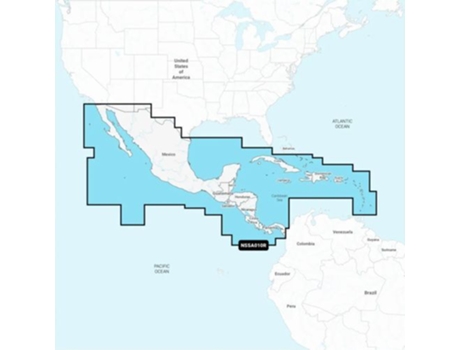 Mapa de navegação da América Central e das Caraíbas NAVIONICS Platinum SD