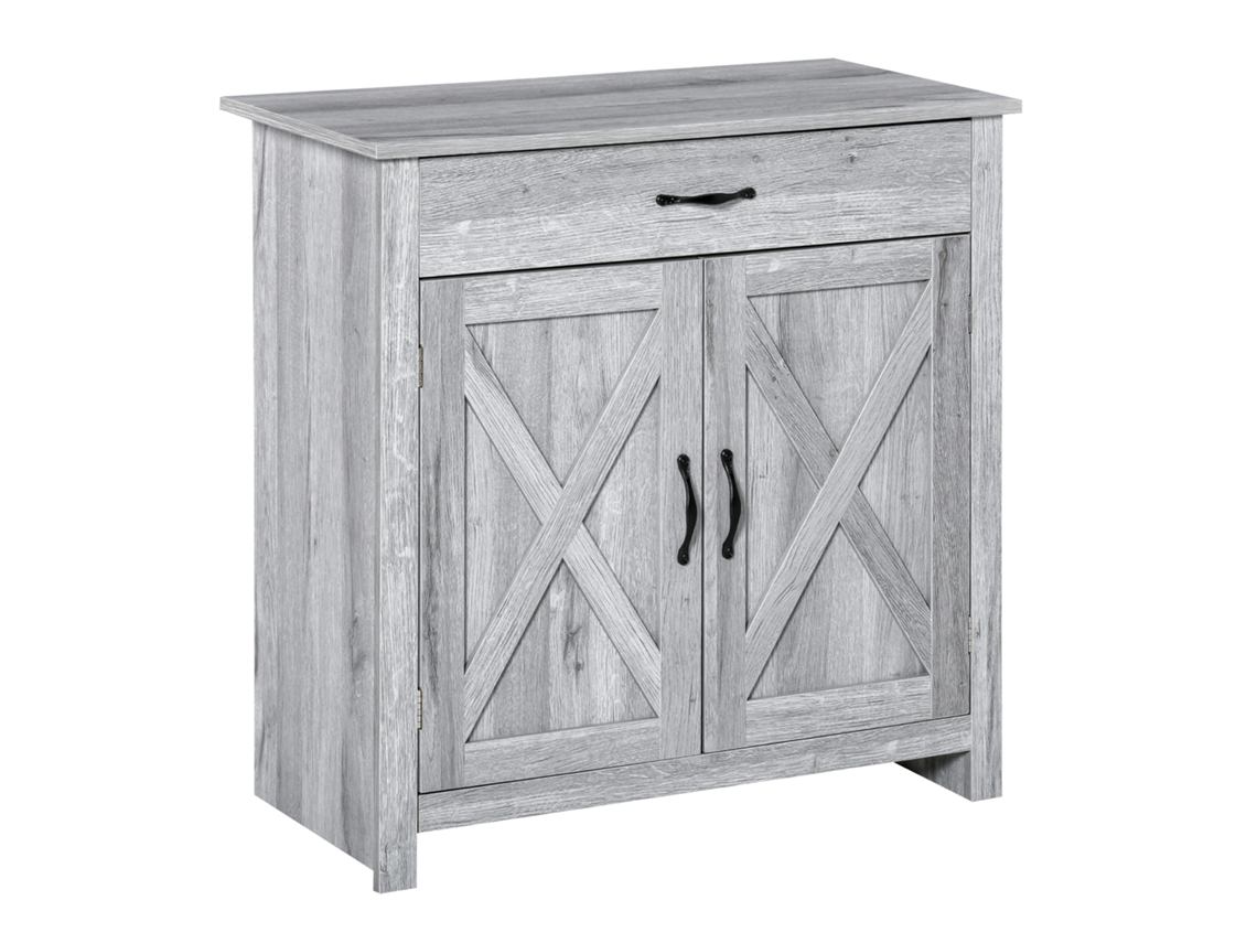 Armário de cozinha country BTFORUS com 2 portas e gaveta, 80x39,7x80 cm, cinza