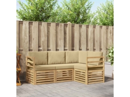 Vidaxl Conjuntos De Sofás 4 Pcs Branco E Bege 185,5 X 126,5 X 73 Cm