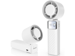 Mini ventilador MDUG dobrável, velocidade ajustável, visor LED, bateria 4000mah