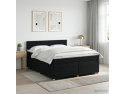 Vidaxl Cama Box Spring Com Colchão Preto 160 X 200 Cm Tecido