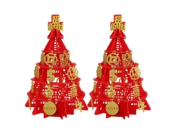 2 Conjuntos Decorativos De Árvore De Feltro Diy 32x20cm Jardim E Casa