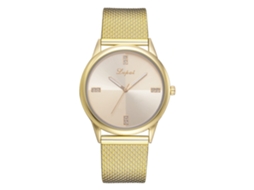 Relógio de Pulso Feminino Casual de Silicone com Movimento Quartzo Lvpai Dourado