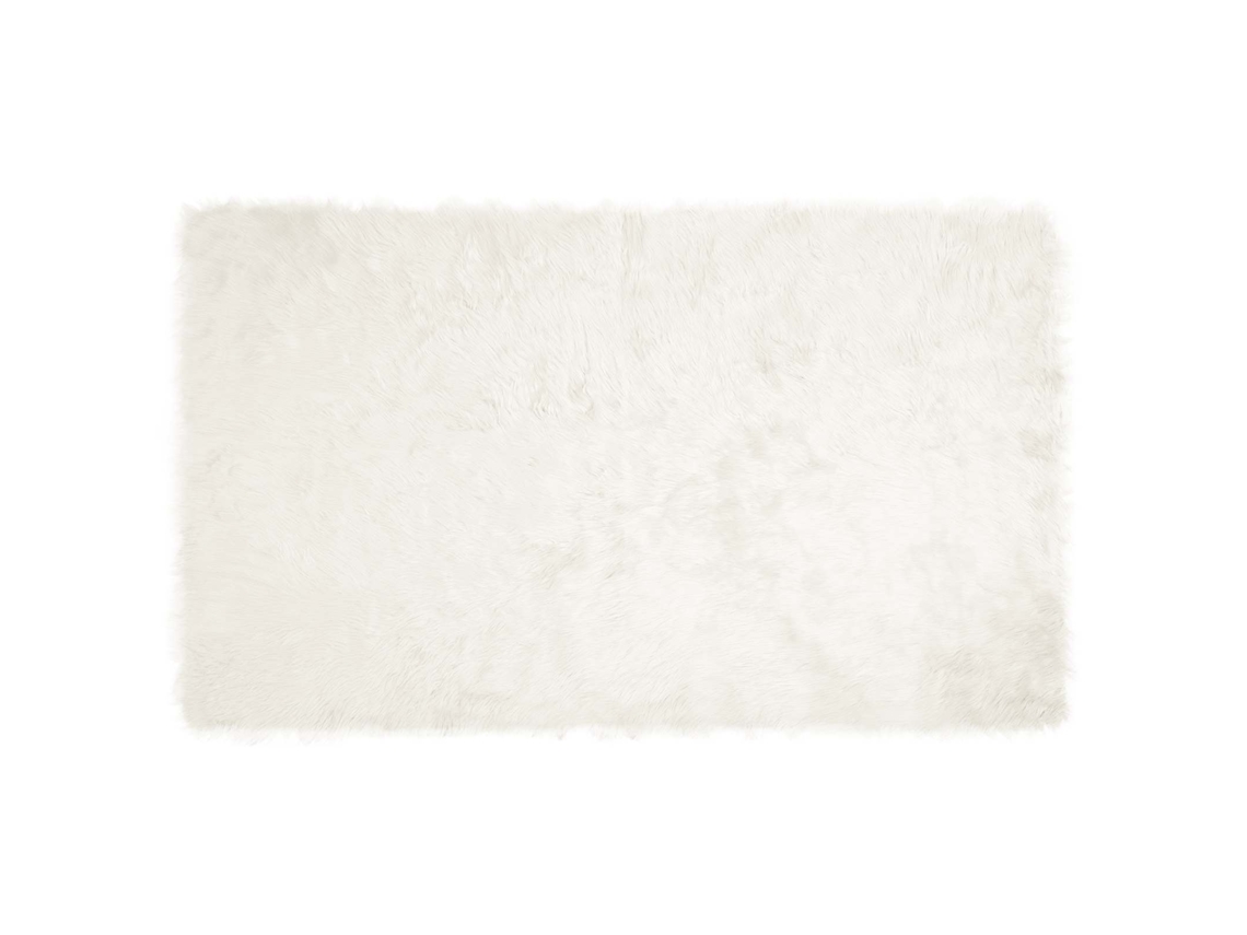 Conjunto 1 Tapete Vidaxl Branco Poliéster (100 X 200 Cm)
