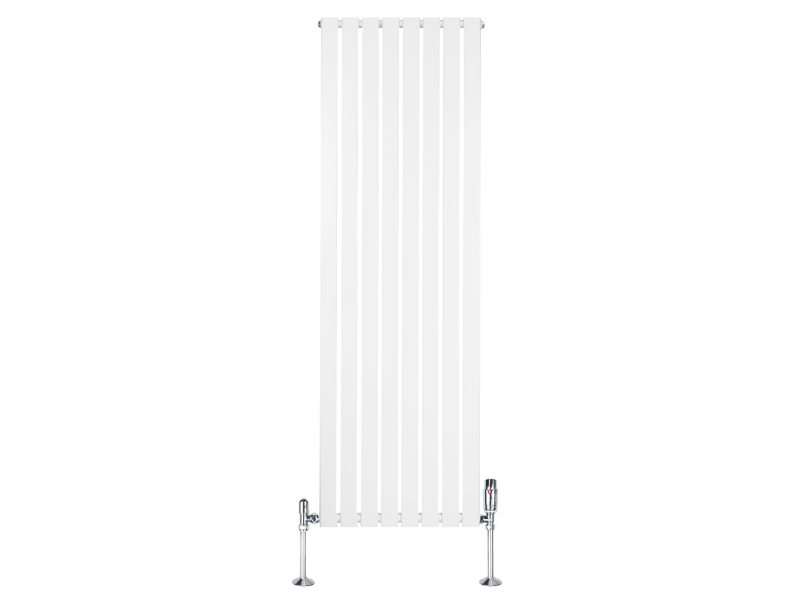 Radiador Plano Coluna Única 1800x560 Mm - Branco, Aço Carbono 1,5 Mm, 1412w, Alta Eficiência, Válvulas Termostáticas