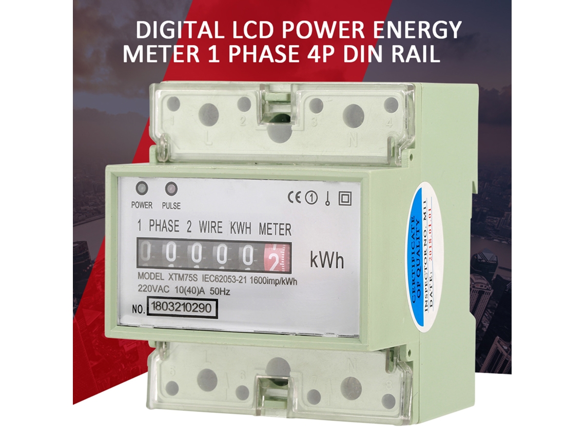 Contador Elétrico Monofásico 2 Fios Din Rail