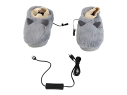 Pantuflas Quentes USB de Peluche, Ajustáveis, Antiderrapantes, para Homem, Inverno