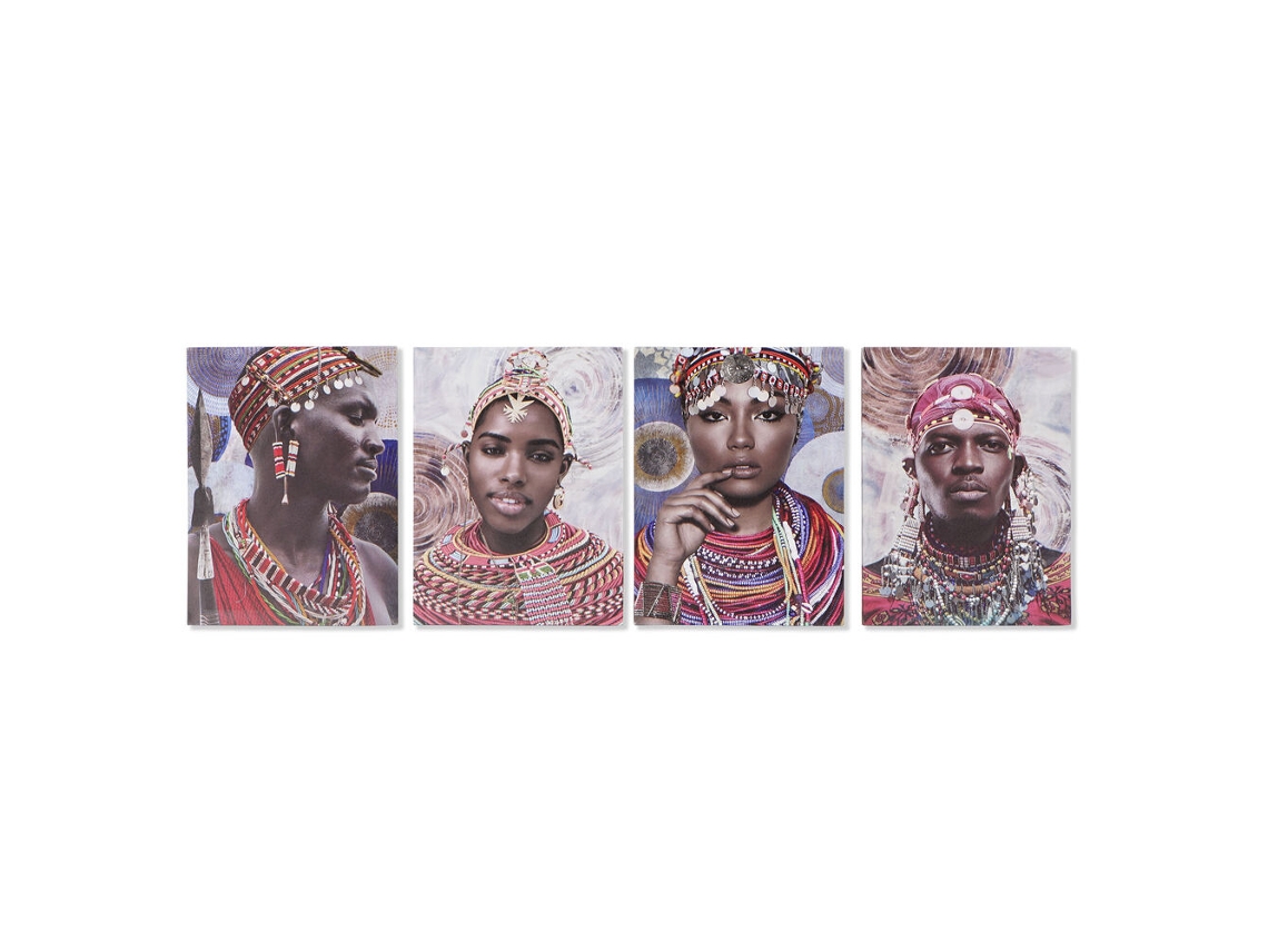 Quadro DKD HOME DECOR African Woman (30 x 1.8 x 40 cm)