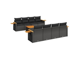 Garden Sofa Set, Garden Sofa Sets Vidaxl Preto Rattan / Vime (n/a)