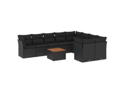 Garden Sofa Set, Garden Sofa Sets Vidaxl Preto Rattan / Vime (n/a)