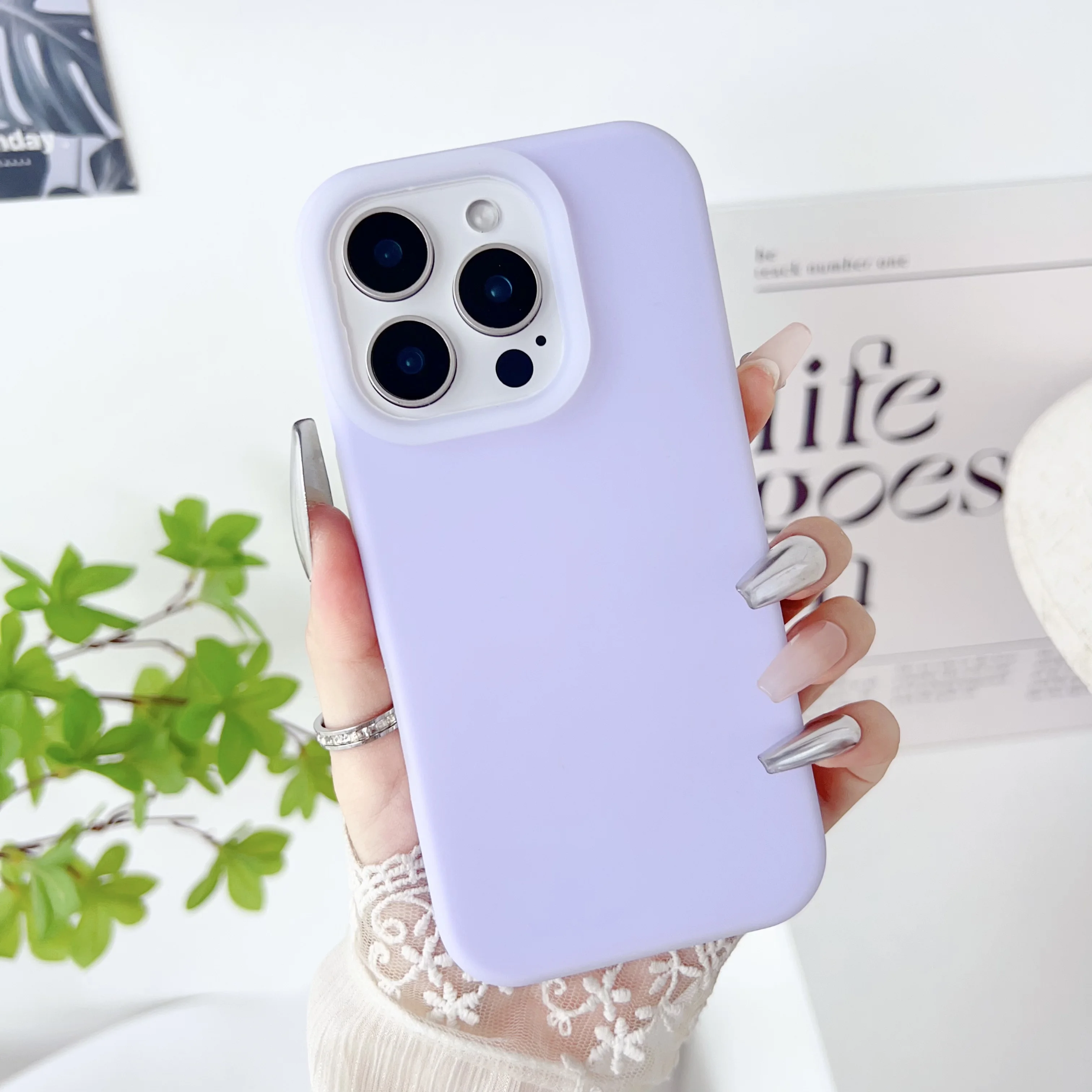 Capa De Celular Em Silicone Líquido (roxa Para Iphone 11), Macia E Fosca, À Prova De Choque.