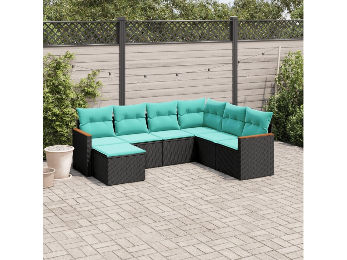 Conjunto de Jantar para Jardim com 7 Peças em Madeira de Acácia Maciça 150x200 cm VIDAXL