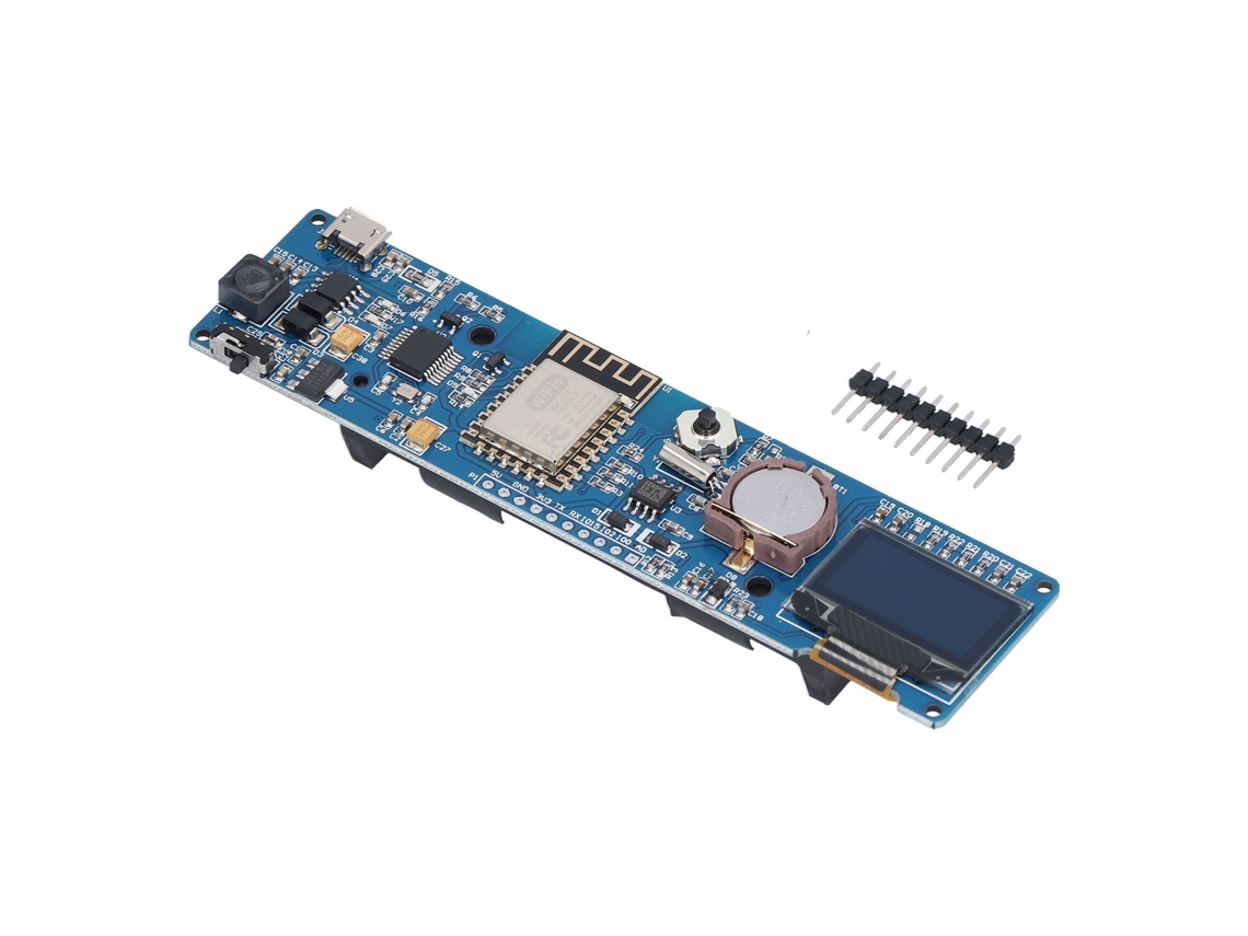 Laxiscreed Módulo De Relógio Esp8266 Com Display Oled 0,96" E Suporte Para Bateria 18650