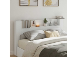 Vidaxl Cabeceira Com Armário E Led Branco 180 X 16,5 X 103,5 Cm