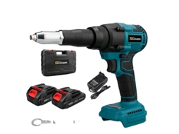 Pistola De Rebitagem Elétrica Sem Fio, Força De 20000n, Potência De 720w, Completa Com Baterias, 2 Bateria Caixaplástica