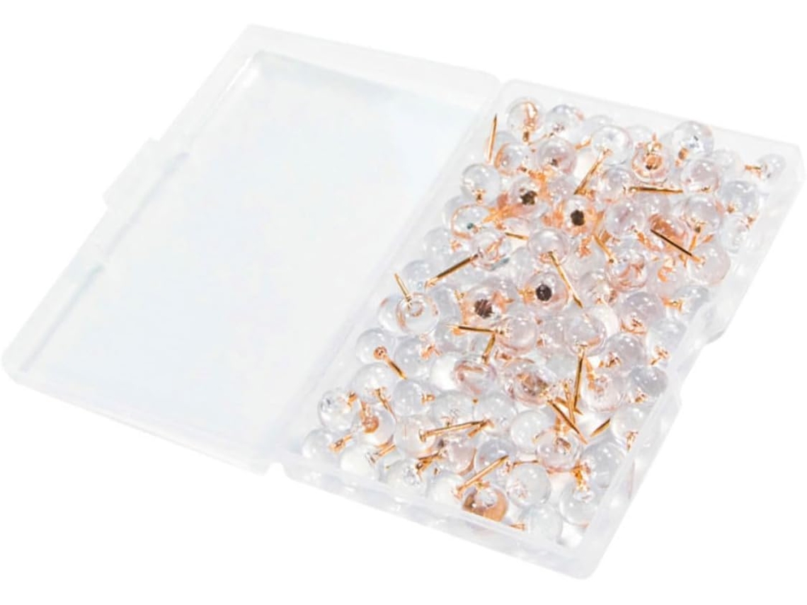 100 Tachinhas Transparentes com Cabeça Esférica para Bricolagem e Pintura, Fixadores Multifuncionais, Pregos de Plástico