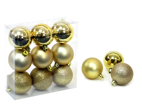 Natal Conjunto de 9X Bolas de Natal em Dourado XMAS