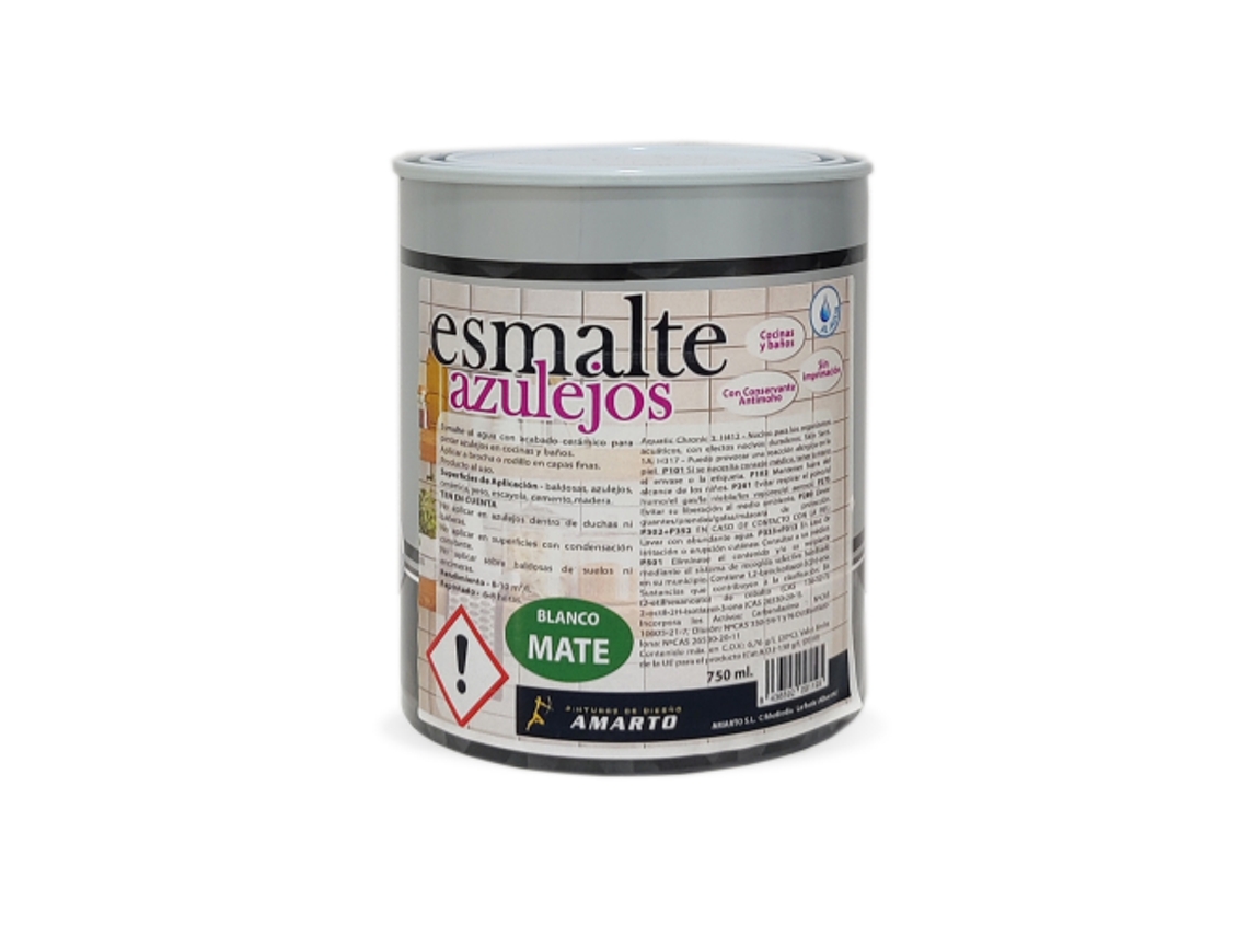 Tinta Azulejos à base de água Branco Mate 750 Ml