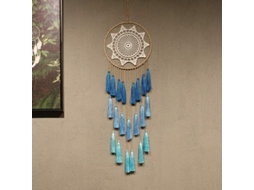 2026 cazador de Sonhos Tejido À Mão com Pompons Decoração Doméstica Azul Linjou
