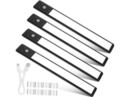 Kit Iluminação Automática Com Sensor De Movimento Led Para Armários, Composto Por 4 Peças, Ideal Gokoco