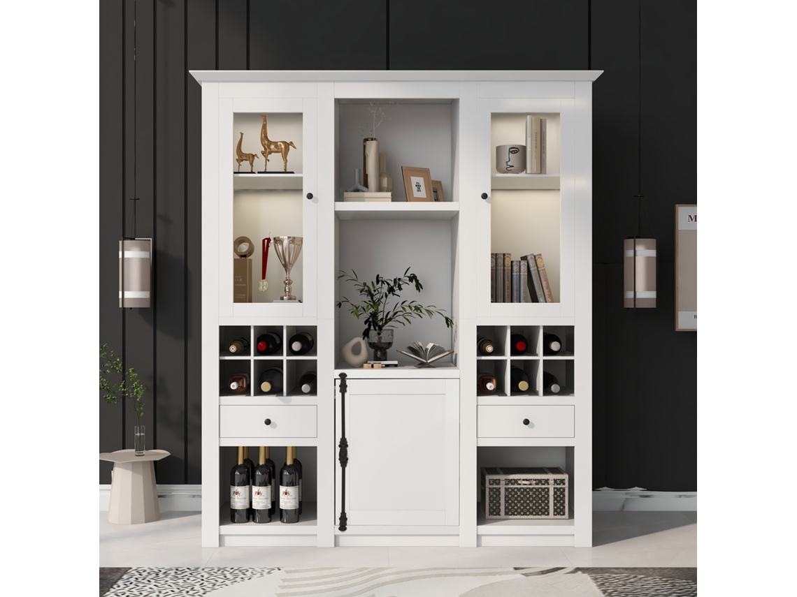 Vitrine Led Com 7 Cores Armário De Exibição Bloco De Armazenamento Sala De Estar Móveis Brancos Luzes Led Para Salas Mega Echo Trade Shop