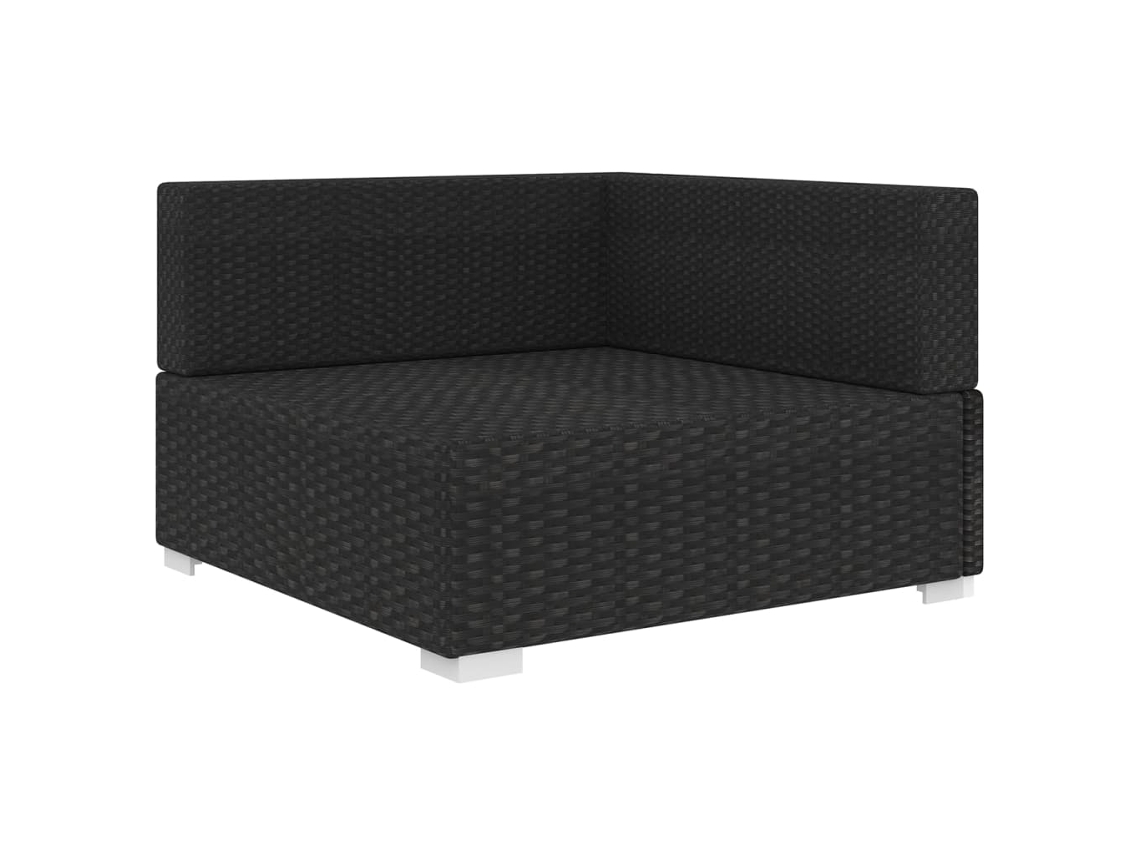 Maison Exclusive - Cadeira De Canto Seccional C/ Almofadões 1 Pc Vime Pe Preto