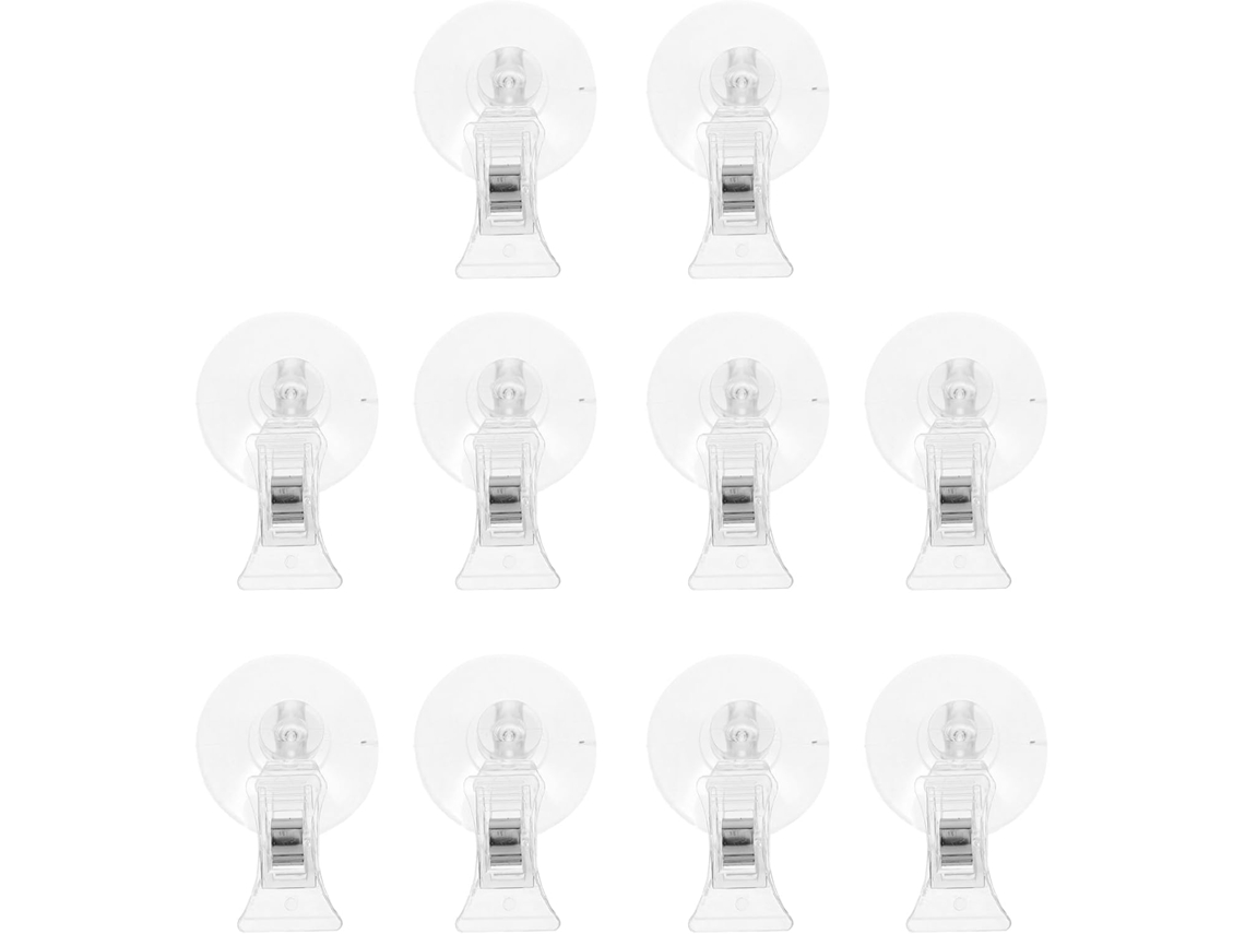 Clipes de ventosa redondos de plástico para displays, sinalização com forte sucção e atualização rápida de publicidade.