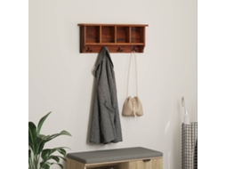 Vidaxl Cabide Castanho 70 X 11 X 27 Cm Madeira De Mogno Sólida