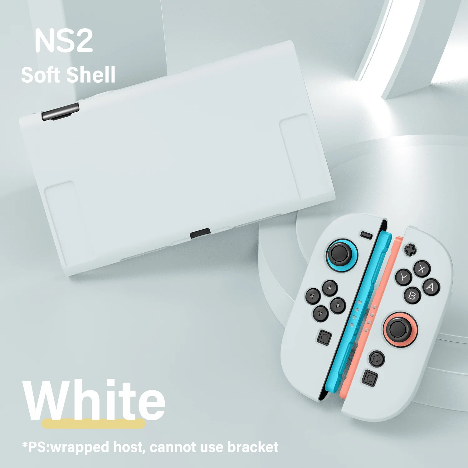 Capa Proteção Split Para Nintendo Switch2 Resistente A Choques Dock Compatível 1pc Capa Macia Branca