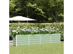 Vidaxl Floreira Verde Pastel 385 X 50 X 77 Cm Aço Galvanizado