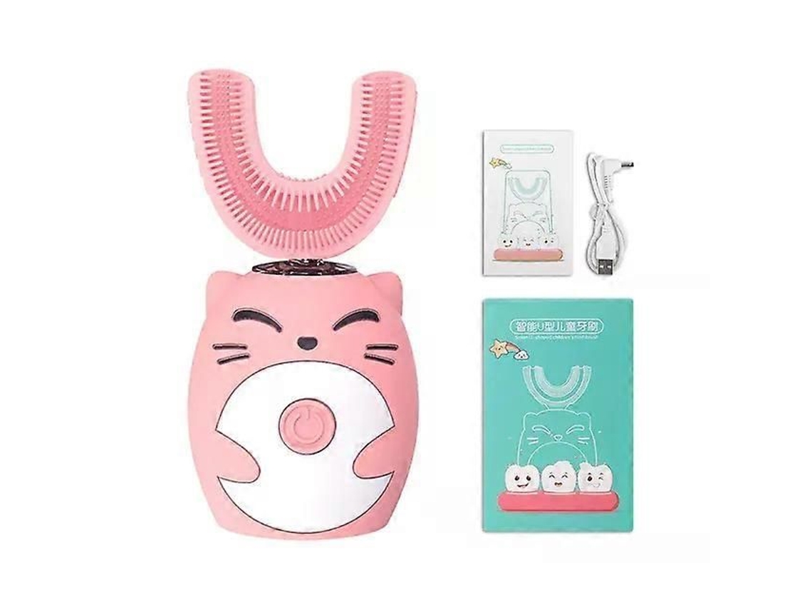 Crianças Escova de Dentes Elétrica 360 Graus Automática Usb Limpa Limpeza Silicone Criança Inteligente em Forma U GOKOCO