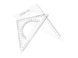 Conjunto de réguas triangulares transparentes de 20 cm para desenho técnico e de projetos, transferência, para arquitetos.