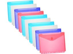 Conjunto De 10 Pastas De Escritório Com Botão, Envelopes Plásticos Reutilizáveis Para Organização Pr Gokoco