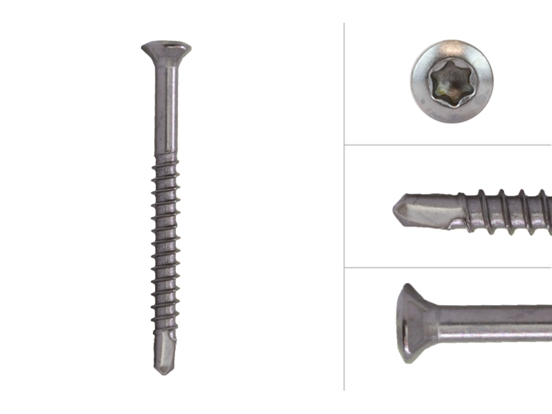 Parafusos para Ripas de Vidro em Aço Inoxidável 410 3 2 X 35 Mm Torx 10 Caixa de 200 Unidades WOVAR