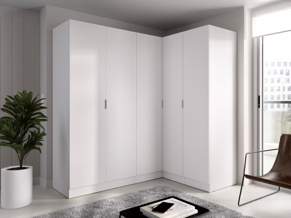 Armário de canto com 5 portas, largura de 173 cm, branco Listowel