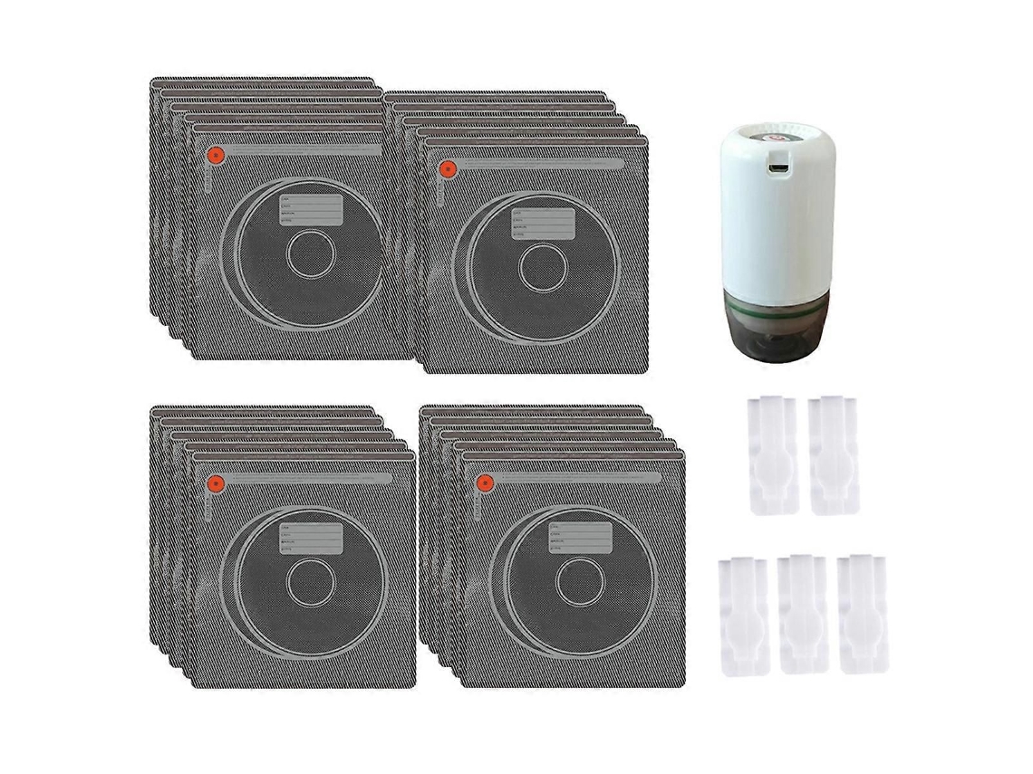 Kit De Sacos Para Armazenamento Filamentos Com Bomba Vácuo Elétrica, 20 Unidades Selados A À Prova Luz Filamento 3d 5 Clipes