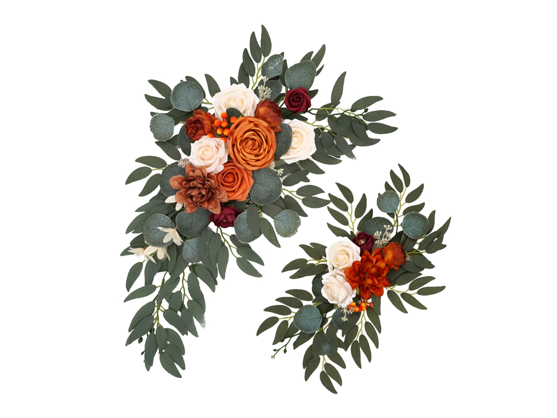 Painel de Boas vindas para Casamentos com Decoração Floral e Arco de Flores Artificiais LAXISCREED