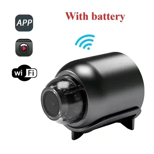 Mini Câmera (16 Gb) Com Conexão Sem Fio Wifi, Com Funções De Visão Noturna E Detecção De Movimento.