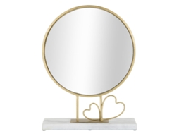 Espelho De Mesa Coração Cm 30x9x39,5 Unico / Ouro Mármore