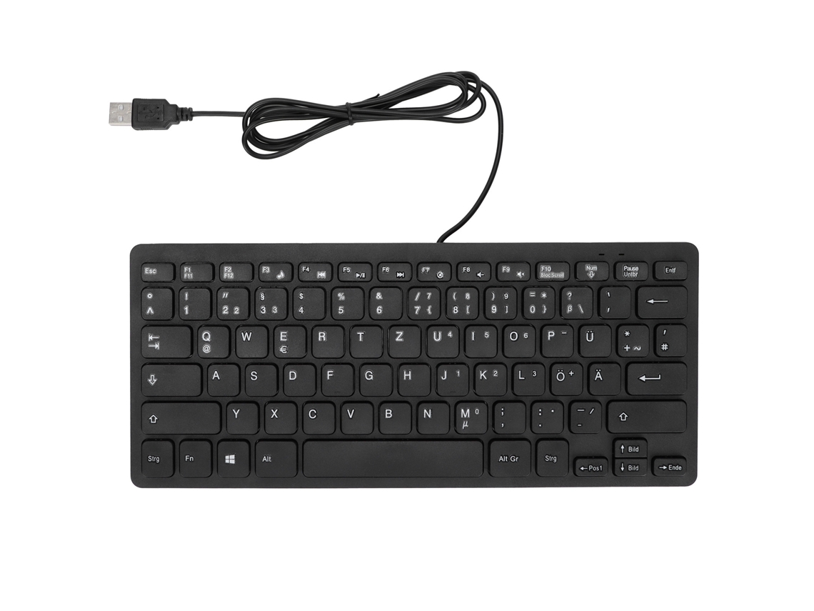 Teclado Mecânico Ultrafino 78 Teclas Durável Usb para Pc Notebook Alemão
