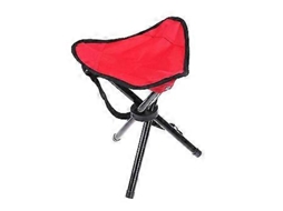 Banco Dobrável Portátil Com Tripé E Três Pernas, Cadeira E Assento Para Pesca, Acampamento E Caminhada Slowmoose (vermelho)