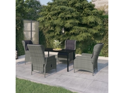 Vidaxl 5 Pcs Conjunto De Jantar Para Jardim Cinzento-claro