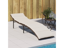 Vidaxl Espreguiçadeira Com Almofadão 55x199x50 Cm Vime Pe Castanho
